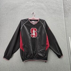 Stanford Cardinal Men Jacket L Black Embroidered Campus Heritage Logo